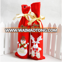 2017 new arrive christmas non-woven wine bottle holder