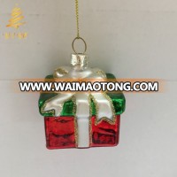 wholesale gift box shape hanging christmas glass ornaments