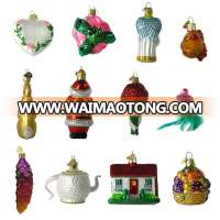 Xmas colorful glass christmas tree ornaments with different shapes