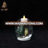 Wholesale glass candle holder hvae owl inside