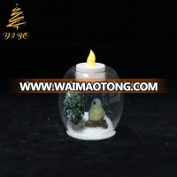 Top quality glass candle holder hvae animal inside