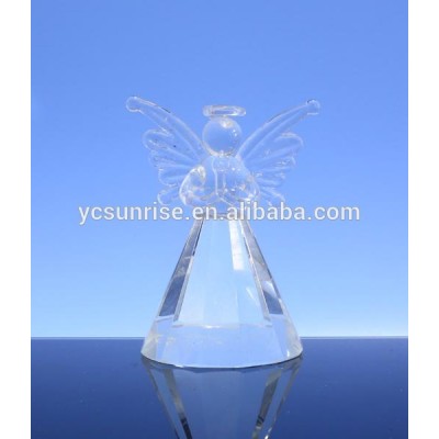 wholesale glass christmas angel ornaments; handblown colored little crystal glass angel