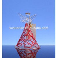 2017 wholesale red glass angel figurine for christmas decoration